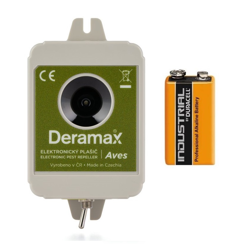 Deramax Aves - Ultrazvukový odpuzovač ptáků s baterií