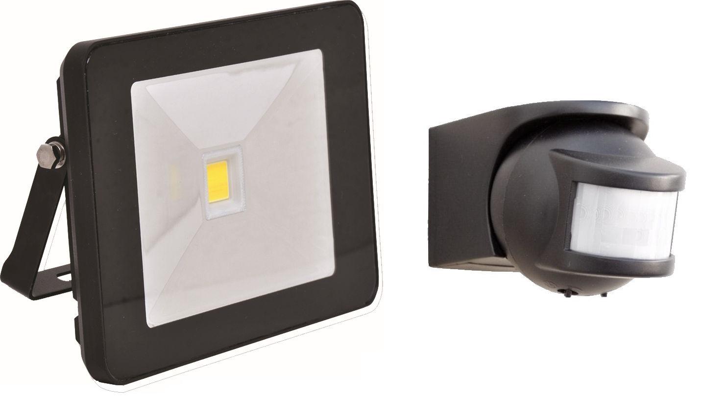 Reflektor LED 20 W / 1600 lm / černý se samostatným  pohybovým čidlem.